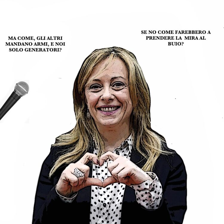 MELONI VOLENTEROSA, NO ARMI UCRAINA, GENERATORI