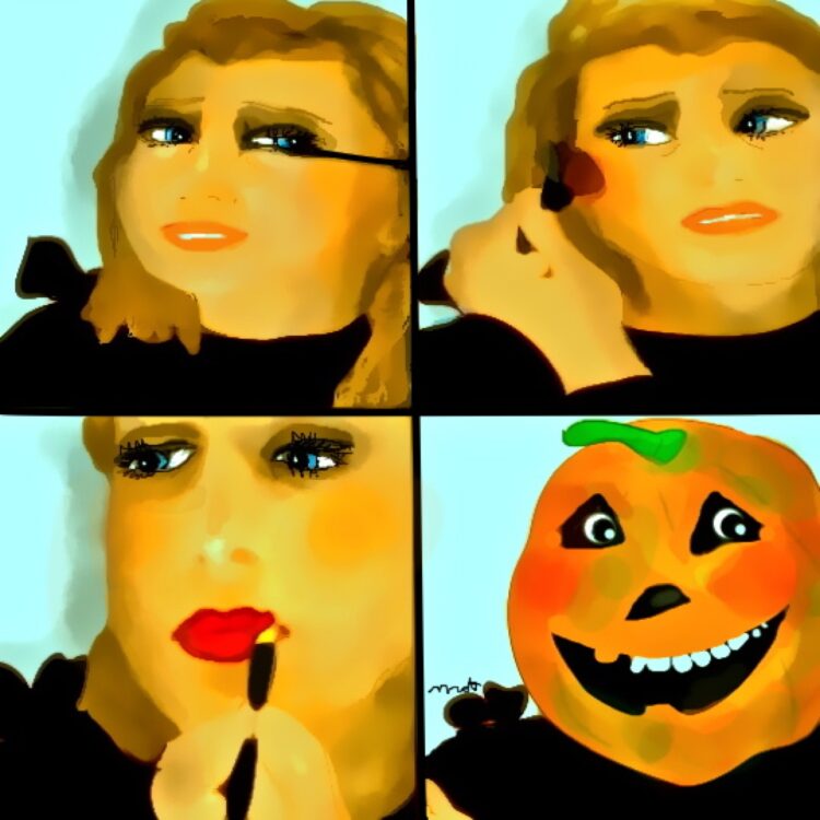 DONNA, TRUCCO, ZUCCA