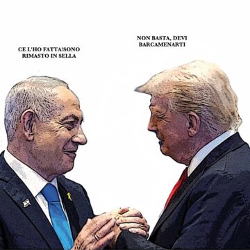 TRUMP, NETANYHAU, IN SELLA, IN BARCA