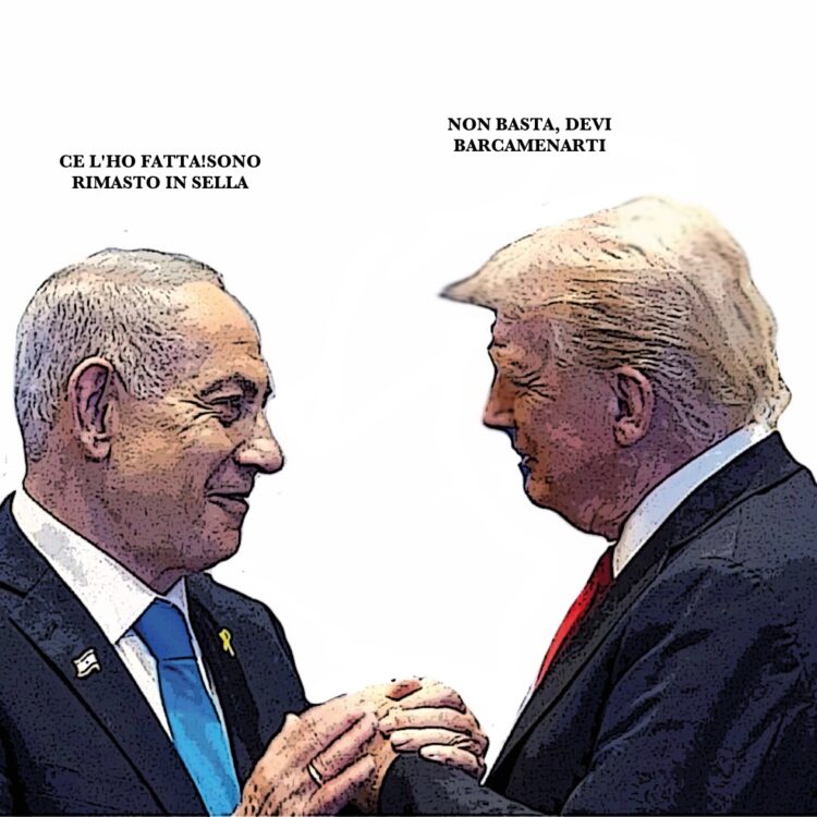 TRUMP, NETANYHAU, IN SELLA, IN BARCA
