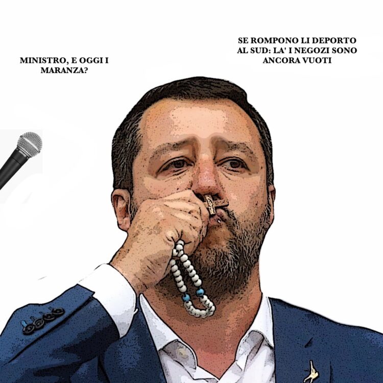 SALVINI, MARANZA, SCIOPERO AUTOTRASPRTATORI, SUD, NEGOZI VUOTI